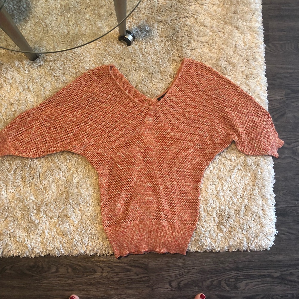 Orange and gold glitter sweater